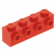 LEGO kocka 1x4 oldalán négy bütyökkel, piros (30414)